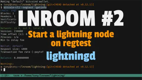 Start a lightning node on regtest with CLN